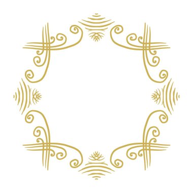 Tasarım ve arkaplan ihtiyaçları için basit bir illüstrasyon stiline sahip lüks altın sınır çizimi