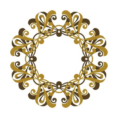 Tasarım ve arkaplan ihtiyaçları için basit bir illüstrasyon stiline sahip lüks altın sınır çizimi