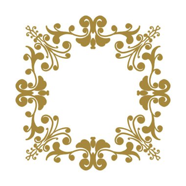 Tasarım ve arkaplan ihtiyaçları için basit bir illüstrasyon stiline sahip lüks altın sınır çizimi