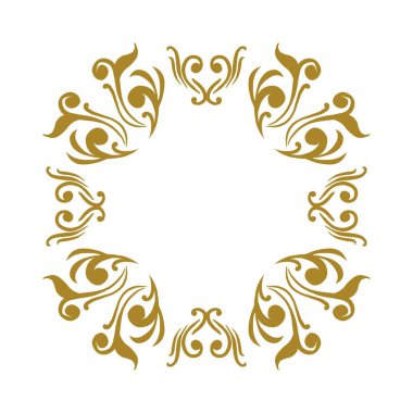 Tasarım ve arkaplan ihtiyaçları için basit bir illüstrasyon stiline sahip lüks altın sınır çizimi