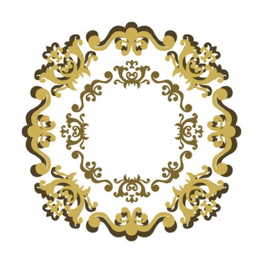 Tasarım ve arkaplan ihtiyaçları için basit bir illüstrasyon stiline sahip lüks altın sınır çizimi