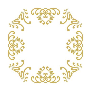 Tasarım ve arkaplan ihtiyaçları için basit bir illüstrasyon stiline sahip lüks altın sınır çizimi