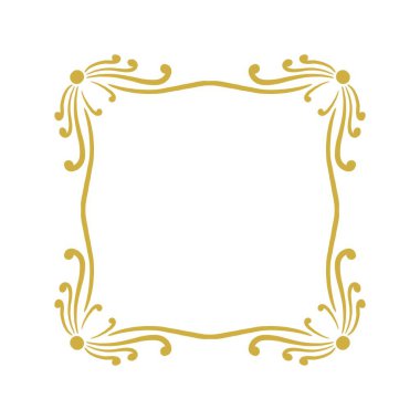 Tasarım ve arkaplan ihtiyaçları için basit bir illüstrasyon stiline sahip lüks altın sınır çizimi