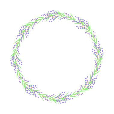 Doğal temalı ve beyaz arkaplanlı çiçek çemberleri tasarım amaçlı kullanılabilir