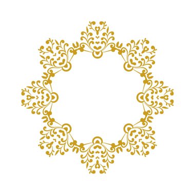 Tasarım ve arkaplan ihtiyaçları için basit bir illüstrasyon stiline sahip lüks altın sınır çizimi