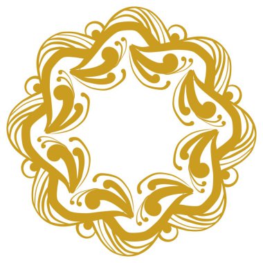 Tasarım ve arkaplan ihtiyaçları için basit bir illüstrasyon stiline sahip lüks altın sınır çizimi