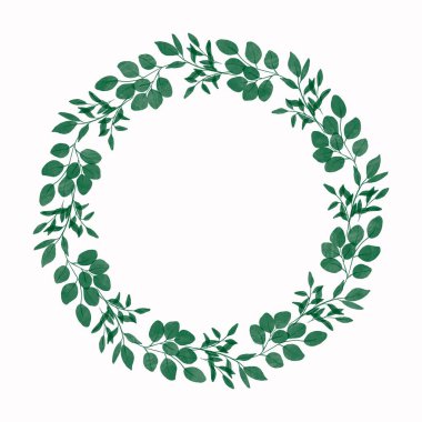 Doğal temalı ve beyaz arkaplanlı çiçek çemberleri tasarım için kullanılabilir