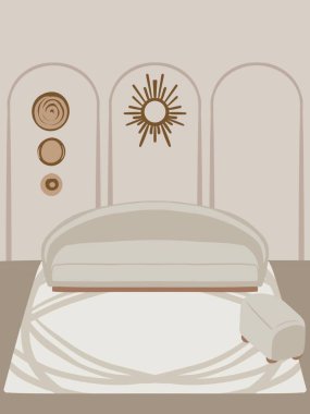 Güzel ve büyüleyici oda iç tasarım düzenlemesi