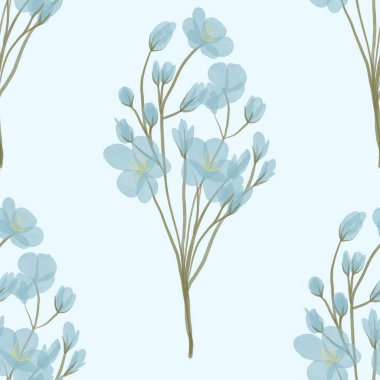 Kusursuz suluboya kapaklar, notlar, yumuşak arkaplan renkleri için eşsiz çiçek desenli arka plan. Suluboya sanat eseri. Çiçek sapı. 