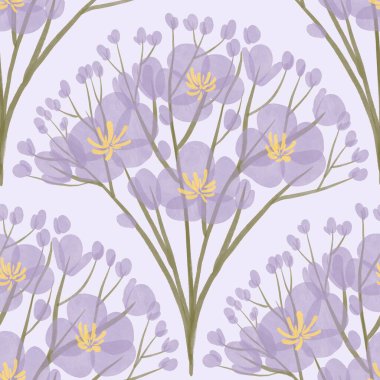 Kusursuz suluboya kapaklar, notlar, yumuşak arkaplan renkleri için eşsiz çiçek desenli arka plan. Suluboya sanat eseri. Çiçek sapı. 