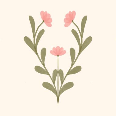 Kusursuz suluboya kapaklar, notlar, yumuşak arkaplan renkleri için eşsiz çiçek desenli arka plan. Suluboya sanat eseri. Çiçek sapı. Pembe çiçek.