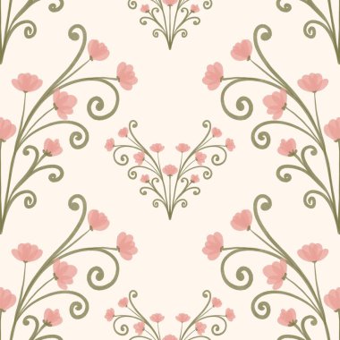 Kusursuz suluboya kapaklar, notlar, yumuşak arkaplan renkleri için eşsiz çiçek desenli arka plan. Suluboya sanat eseri. Çiçek sapı. Pembe çiçek.