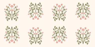 Kusursuz suluboya kapaklar, notlar, yumuşak arkaplan renkleri için eşsiz çiçek desenli arka plan. Suluboya sanat eseri. Çiçek sapı. Pembe çiçek.