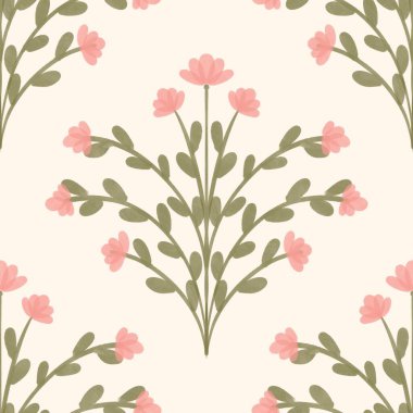 Kusursuz suluboya kapaklar, notlar, yumuşak arkaplan renkleri için eşsiz çiçek desenli arka plan. Suluboya sanat eseri. Çiçek sapı. Pembe çiçek.