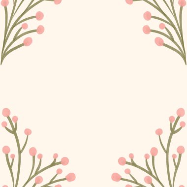 Kusursuz suluboya kapaklar, notlar, yumuşak arkaplan renkleri için eşsiz çiçek desenli arka plan. Suluboya sanat eseri. Çiçek sapı. Pembe çiçek.