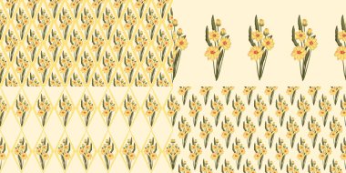 Kusursuz suluboya kapaklar, notlar, yumuşak arkaplan renkleri için eşsiz çiçek desenli arka plan. Suluboya sanat eseri. Çiçek sapı. Renkli çiçek