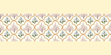 Kusursuz suluboya kapaklar, notlar, yumuşak arkaplan renkleri için eşsiz çiçek desenli arka plan. Suluboya sanat eseri. Çiçek sapı. Renkli çiçek