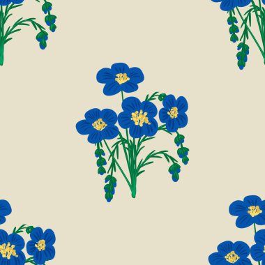 Kusursuz suluboya kapaklar, notlar, yumuşak arkaplan renkleri için eşsiz çiçek desenli arka plan. Suluboya sanat eseri. Çiçek sapı. Renkli çiçek