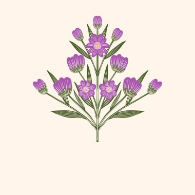 Kusursuz suluboya ve kapaklar, notlar ve afişler için eşsiz çiçek desenli arka plan. Yumuşak arkaplan rengi. Suluboya sanat eseri. Çiçek sapı. Renkli çiçek. 