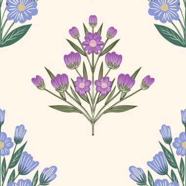 Kusursuz suluboya ve kapaklar, notlar ve afişler için eşsiz çiçek desenli arka plan. Yumuşak arkaplan rengi. Suluboya sanat eseri. Çiçek sapı. Renkli çiçek. 