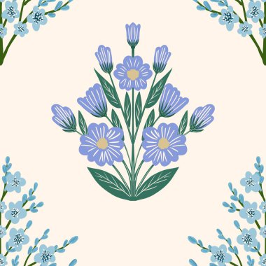 Kusursuz suluboya ve kapaklar, notlar ve afişler için eşsiz çiçek desenli arka plan. Yumuşak arkaplan rengi. Suluboya sanat eseri. Çiçek sapı. Renkli çiçek. 