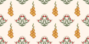 Kusursuz suluboya ve kapaklar, notlar ve afişler için eşsiz çiçek desenli arka plan. Yumuşak arkaplan rengi. Suluboya sanat eseri. Çiçek sapı. Renkli çiçek. 