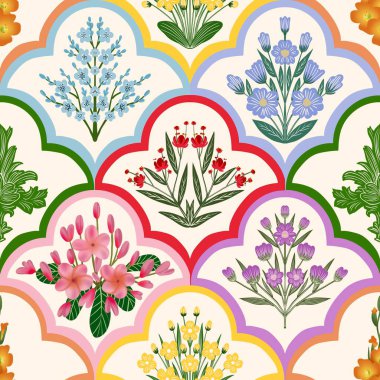 Kusursuz suluboya ve kapaklar, notlar ve afişler için eşsiz çiçek desenli arka plan. Yumuşak arkaplan rengi. Suluboya sanat eseri. Çiçek sapı. Renkli çiçek. 