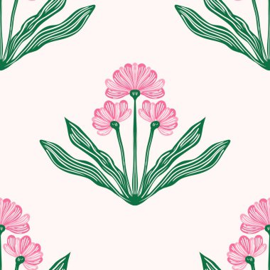 Kusursuz suluboya kapaklar, notlar, yumuşak arkaplan renkleri için eşsiz çiçek desenli arka plan. Suluboya sanat eseri. Çiçek sapı. Pembe çiçek.