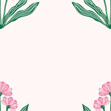 Kusursuz suluboya kapaklar, notlar, yumuşak arkaplan renkleri için eşsiz çiçek desenli arka plan. Suluboya sanat eseri. Çiçek sapı. Pembe çiçek.