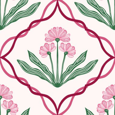 Kusursuz suluboya kapaklar, notlar, yumuşak arkaplan renkleri için eşsiz çiçek desenli arka plan. Suluboya sanat eseri. Çiçek sapı. Pembe çiçek.