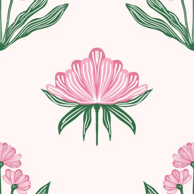 Kusursuz suluboya kapaklar, notlar, yumuşak arkaplan renkleri için eşsiz çiçek desenli arka plan. Suluboya sanat eseri. Çiçek sapı. Pembe çiçek.