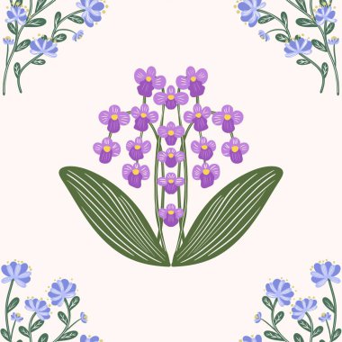 Kusursuz suluboya ve kapaklar, notlar ve afişler için eşsiz çiçek desenli arka plan. Yumuşak arkaplan rengi. Suluboya sanat eseri. Çiçek sapı. Renkli çiçek. Yaz Baharı.  