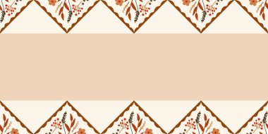 Güz Kış Şablonu Kapak, Bayrak ve Notlar için Arkaplan Çizimi. Sonbahar Estetik Arkaplanı. Bitki ve Çiçek Desenli Arkaplan. 