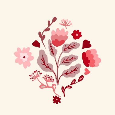 Güz Kış Şablonu Kapak, Bayrak ve Notlar için Arkaplan Çizimi. Sonbahar Estetik Arkaplanı. Bitki ve Çiçek Desenli Arkaplan. 