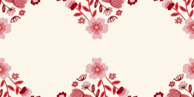 Güz Kış Şablonu Kapak, Bayrak ve Notlar için Arkaplan Çizimi. Sonbahar Estetik Arkaplanı. Bitki ve Çiçek Desenli Arkaplan. 