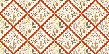 Güz Kış Şablonu Kapak, Bayrak ve Notlar için Arkaplan Çizimi. Sonbahar Estetik Arkaplanı. Bitki ve Çiçek Desenli Arkaplan. 