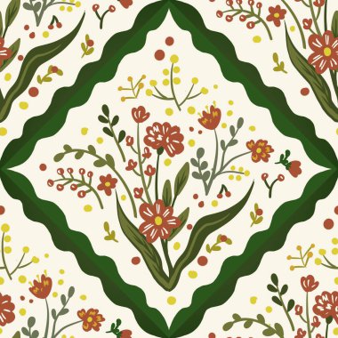 Güz Kış Şablonu Kapak, Bayrak ve Notlar için Arkaplan Çizimi. Sonbahar Estetik Arkaplanı. Bitki ve Çiçek Desenli Arkaplan. 