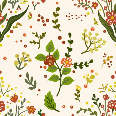 Güz Kış Şablonu Kapak, Bayrak ve Notlar için Arkaplan Çizimi. Sonbahar Estetik Arkaplanı. Bitki ve Çiçek Desenli Arkaplan. 