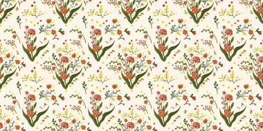 Güz Kış Şablonu Kapak, Bayrak ve Notlar için Arkaplan Çizimi. Sonbahar Estetik Arkaplanı. Bitki ve Çiçek Desenli Arkaplan. 