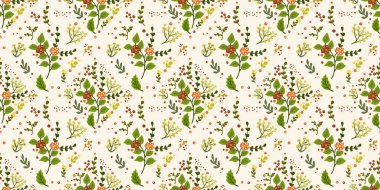 Güz Kış Şablonu Kapak, Bayrak ve Notlar için Arkaplan Çizimi. Sonbahar Estetik Arkaplanı. Bitki ve Çiçek Desenli Arkaplan. 