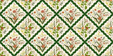 Güz Kış Şablonu Kapak, Bayrak ve Notlar için Arkaplan Çizimi. Sonbahar Estetik Arkaplanı. Bitki ve Çiçek Desenli Arkaplan. 