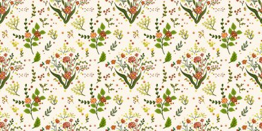 Güz Kış Şablonu Kapak, Bayrak ve Notlar için Arkaplan Çizimi. Sonbahar Estetik Arkaplanı. Bitki ve Çiçek Desenli Arkaplan. 