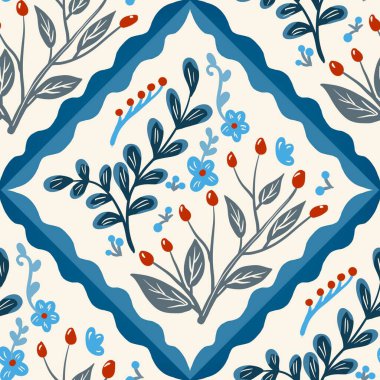 Güz Kış Şablonu Kapak, Bayrak ve Notlar için Arkaplan Çizimi. Sonbahar Estetik Arkaplanı. Bitki ve Çiçek Desenli Arkaplan. 