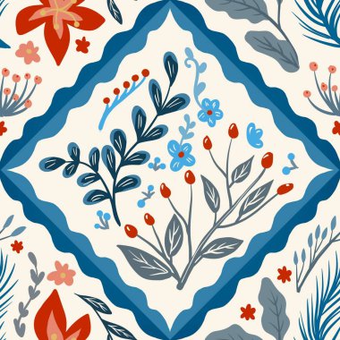 Güz Kış Şablonu Kapak, Bayrak ve Notlar için Arkaplan Çizimi. Sonbahar Estetik Arkaplanı. Bitki ve Çiçek Desenli Arkaplan. 