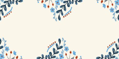 Güz Kış Şablonu Kapak, Bayrak ve Notlar için Arkaplan Çizimi. Sonbahar Estetik Arkaplanı. Bitki ve Çiçek Desenli Arkaplan. 