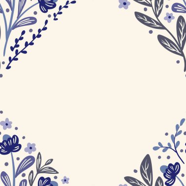 Güz Kış Şablonu Kapak, Bayrak ve Notlar için Arkaplan Çizimi. Sonbahar Estetik Arkaplanı. Bitki ve Çiçek Desenli Arkaplan. 