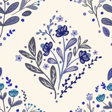 Güz Kış Şablonu Kapak, Bayrak ve Notlar için Arkaplan Çizimi. Sonbahar Estetik Arkaplanı. Bitki ve Çiçek Desenli Arkaplan. 