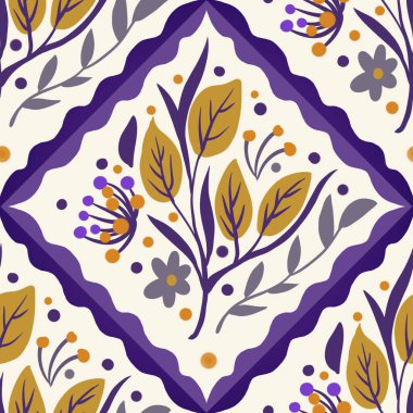 Güz Kış Şablonu Kapak, Bayrak ve Notlar için Arkaplan Çizimi. Sonbahar Estetik Arkaplanı. Bitki ve Çiçek Desenli Arkaplan. 