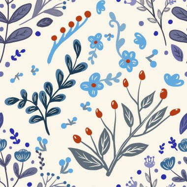 Güz Kış Şablonu Kapak, Bayrak ve Notlar için Arkaplan Çizimi. Sonbahar Estetik Arkaplanı. Bitki ve Çiçek Desenli Arkaplan. 