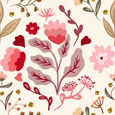 Güz Kış Şablonu Kapak, Bayrak ve Notlar için Arkaplan Çizimi. Sonbahar Estetik Arkaplanı. Bitki ve Çiçek Desenli Arkaplan. 